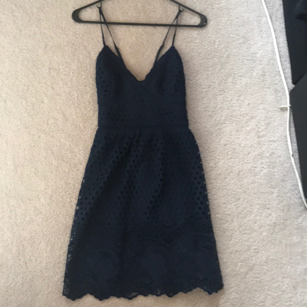 NWT Abercrombie navy lace dress